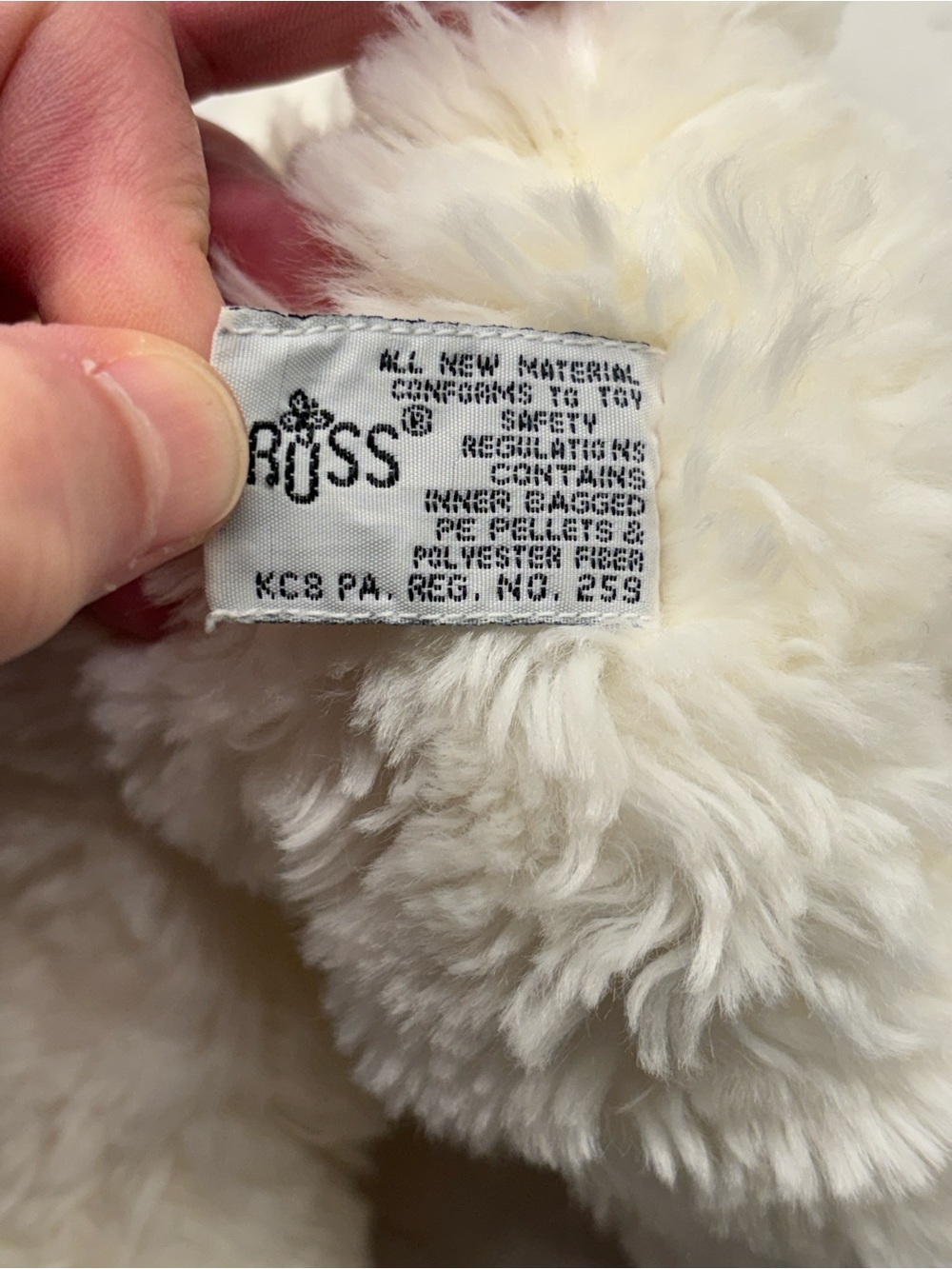 RUSS BERRIE Muffin White Fluffy Plush Puppy Dog Hard Eyes Nose Bichon Frise - Picture 6 of 9